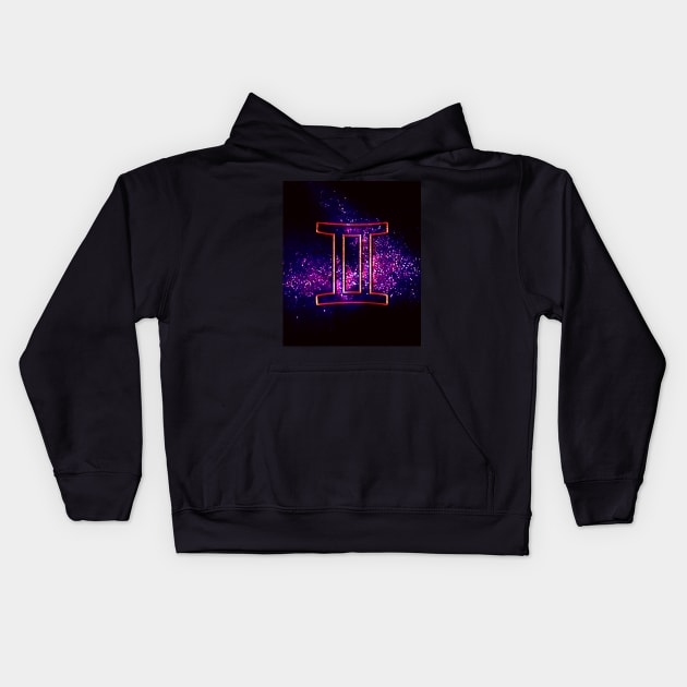 Gemini (Retro Gemini Zodiac) Kids Hoodie by Unique Designs